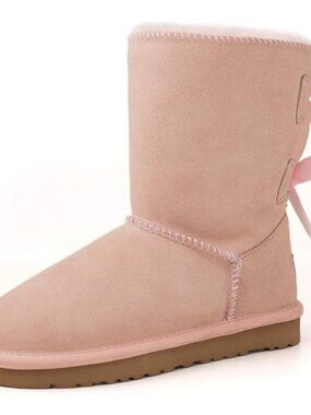 Women's Snow Boots for Winter Mid-Calf high Back Bows